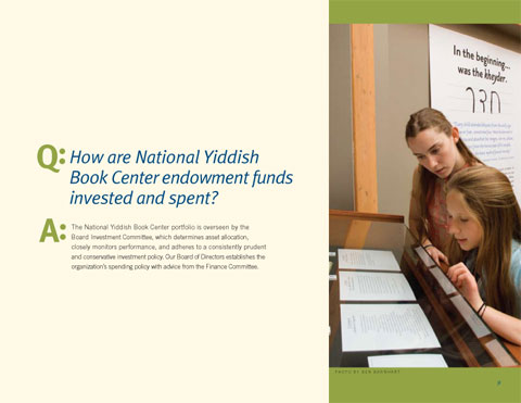 Internal spread - National Yiddish Book Center Marketing Piece