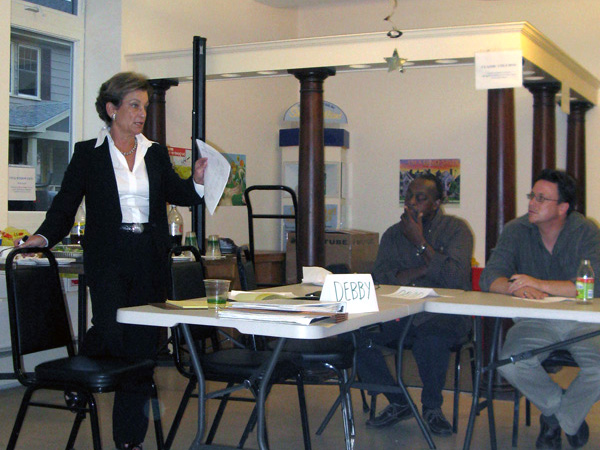 Deborah leading a workshop with Neighborhood Housing Services of New Haven, Inc.